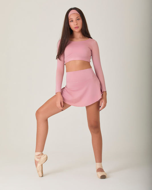 Long Sleeved Crop Cotton Pink